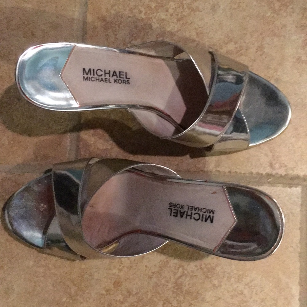 Michael Kors summer silver wedges